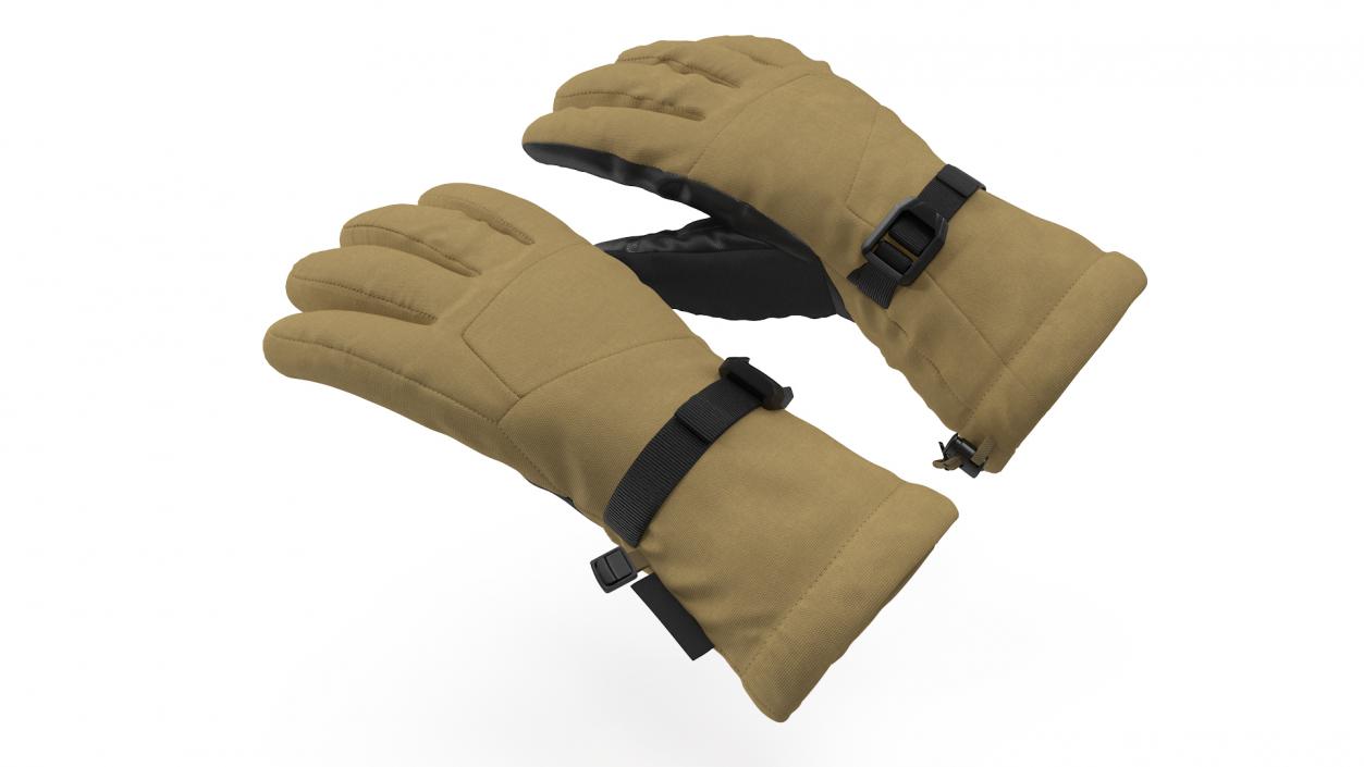 Waterproof Breathable Insulated Mens Gloves Beige 3D model