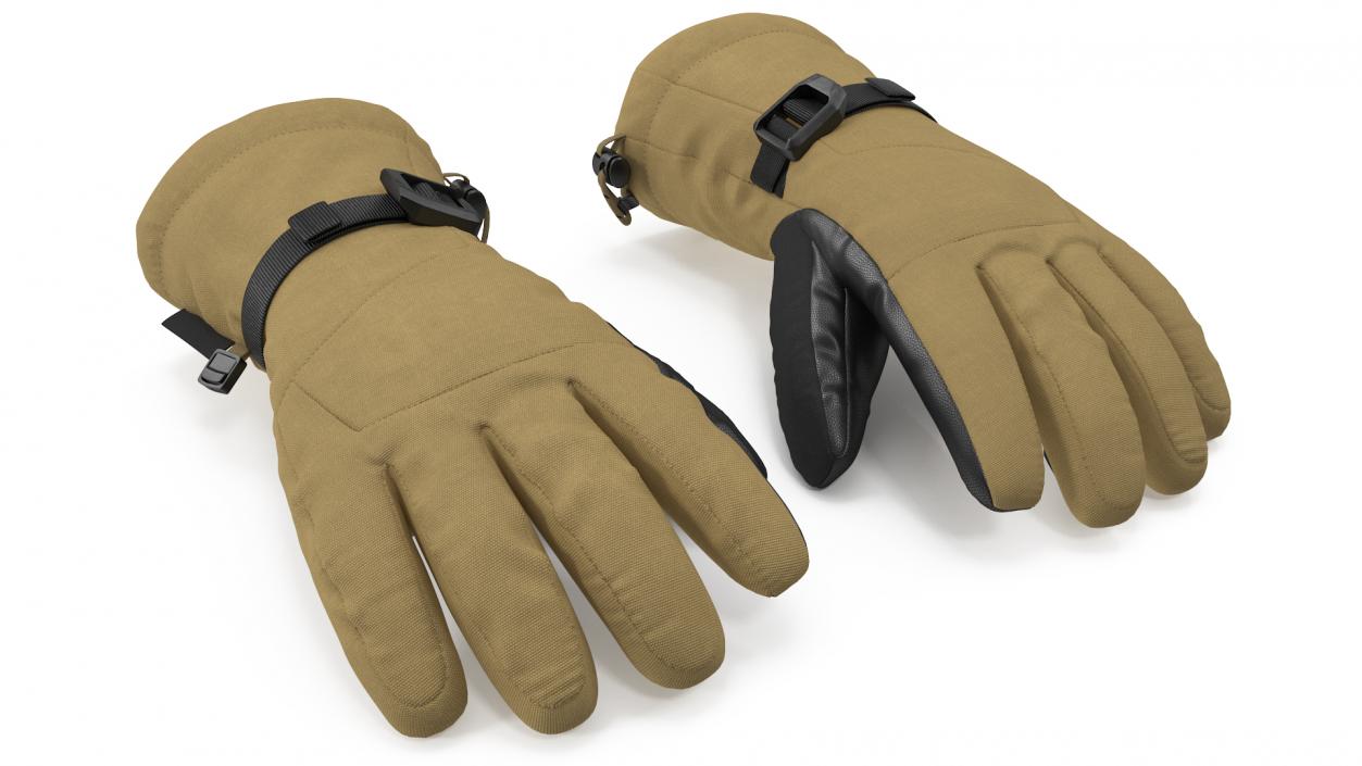 Waterproof Breathable Insulated Mens Gloves Beige 3D model