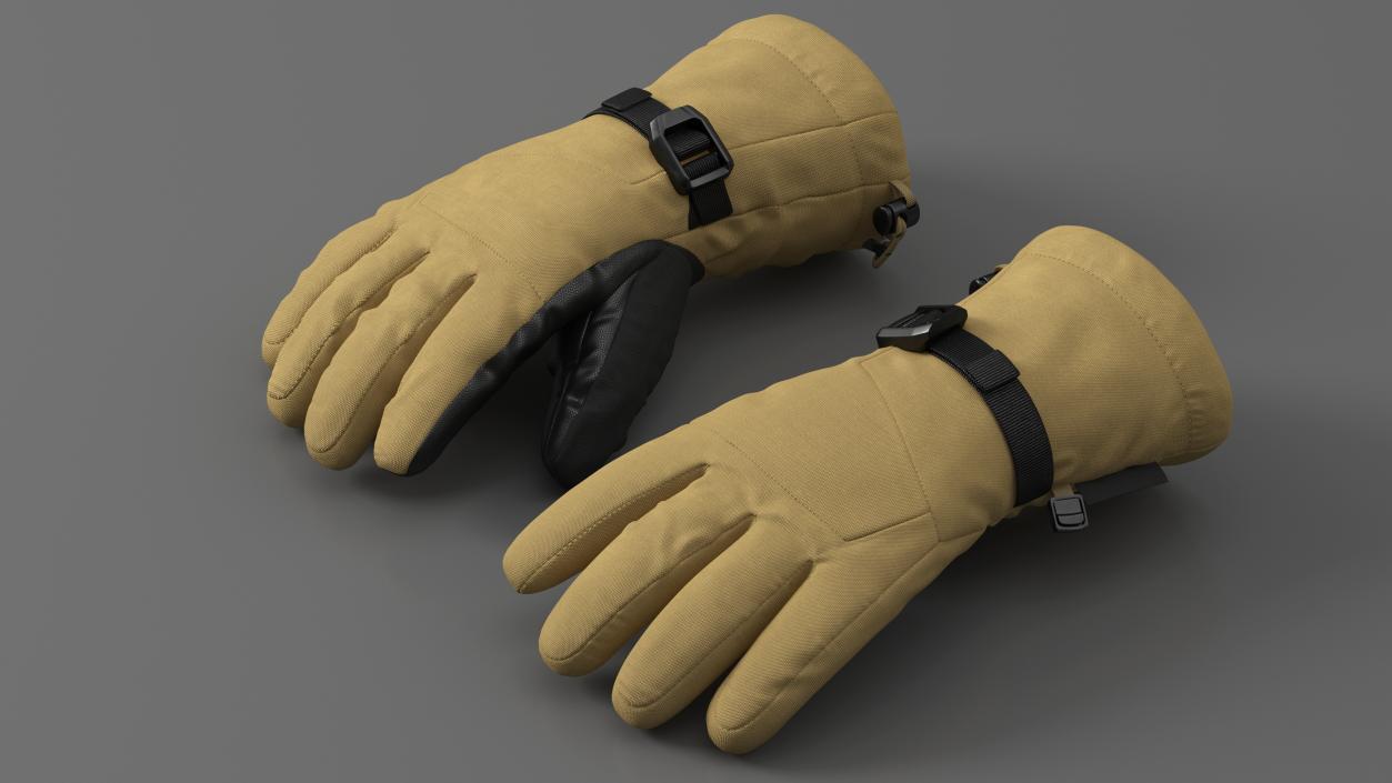 Waterproof Breathable Insulated Mens Gloves Beige 3D model