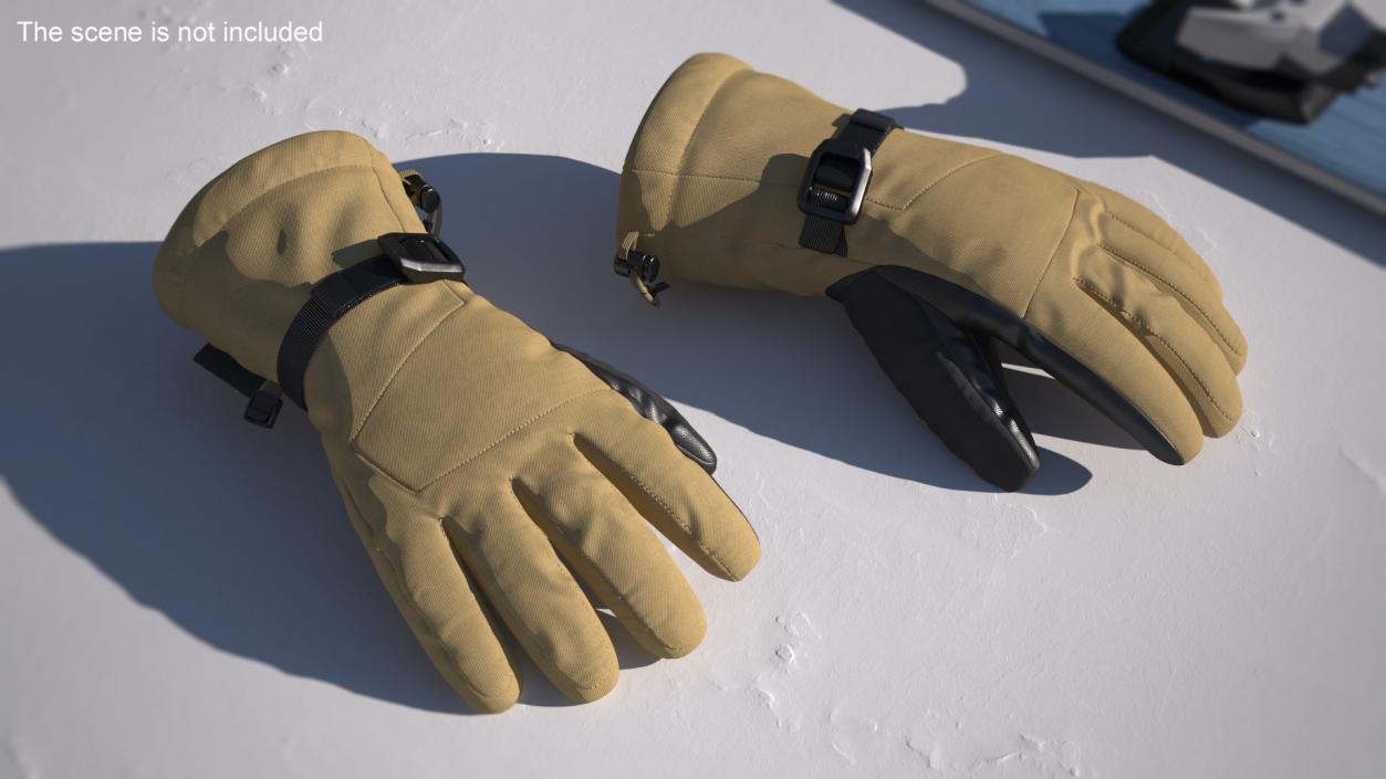 Waterproof Breathable Insulated Mens Gloves Beige 3D model