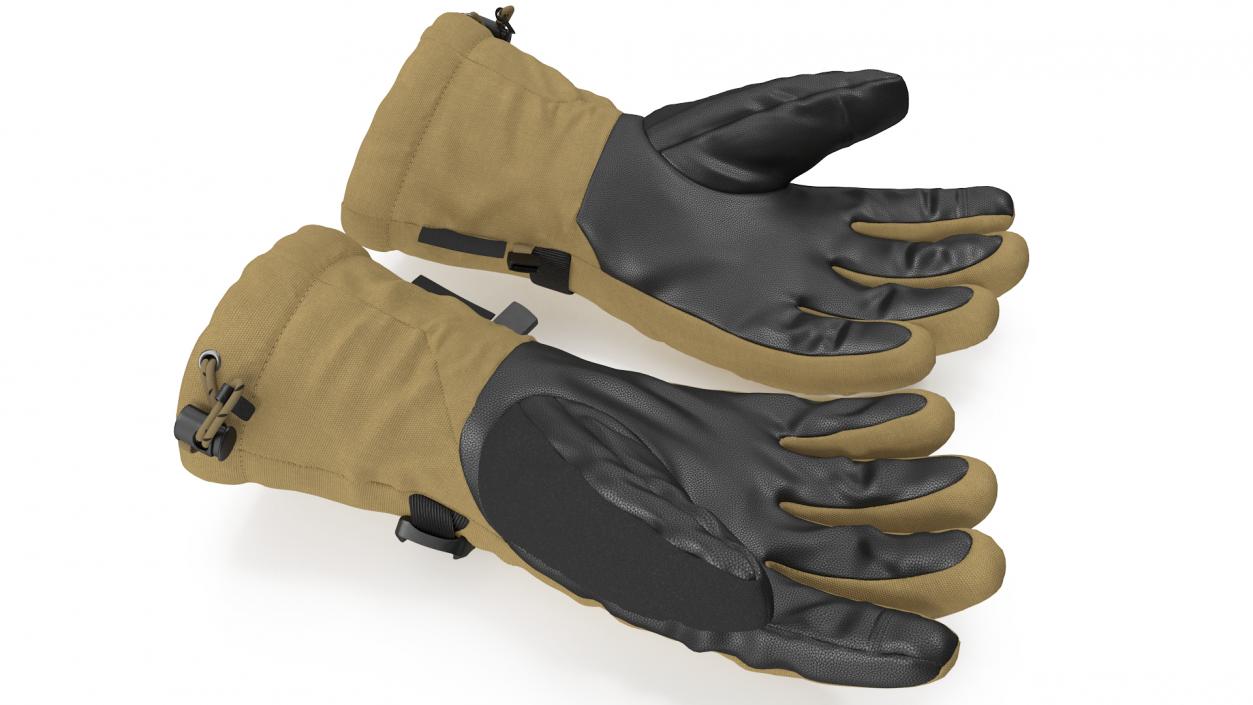 Waterproof Breathable Insulated Mens Gloves Beige 3D model