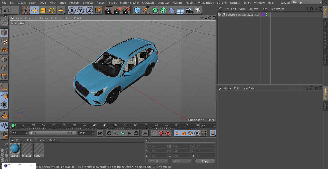 3D model Subaru Forester 2022 Blue