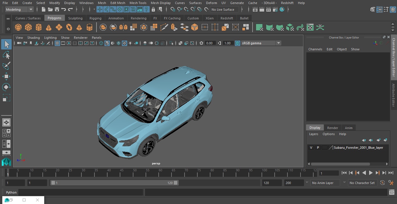 3D model Subaru Forester 2022 Blue