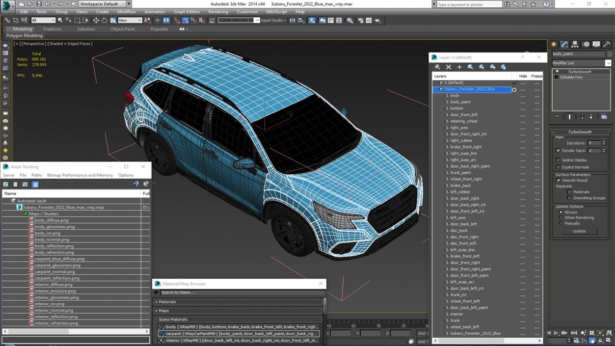 3D model Subaru Forester 2022 Blue