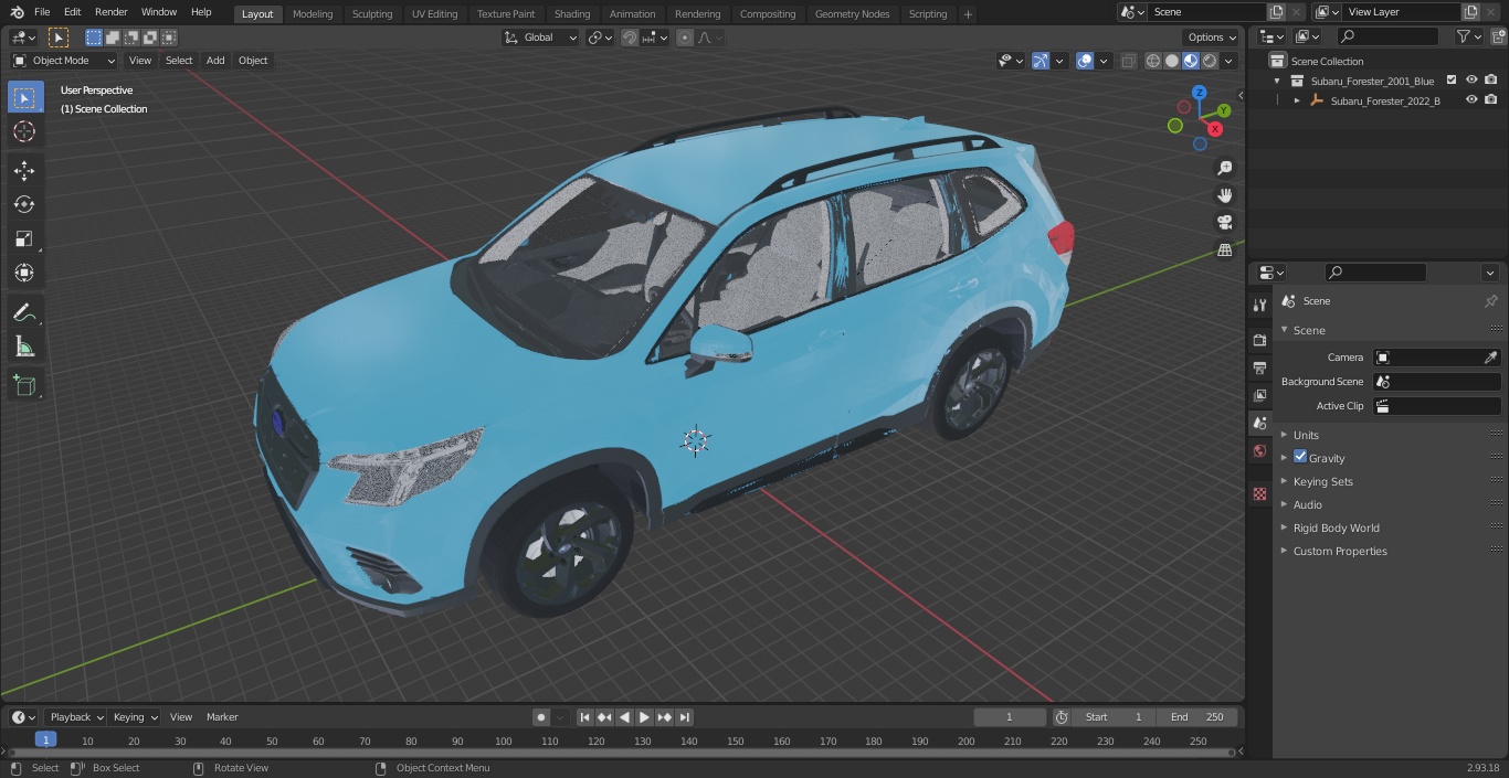 3D model Subaru Forester 2022 Blue