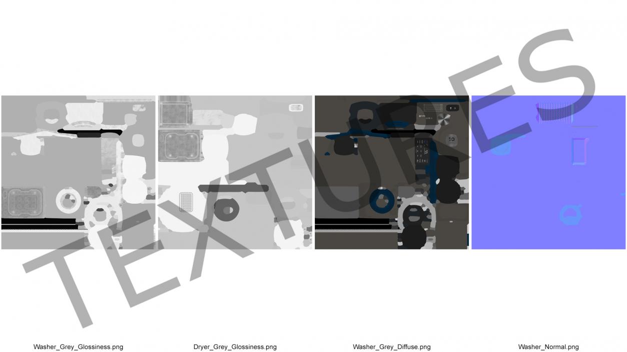 3D Washer and Dryer Set Profile Grey model