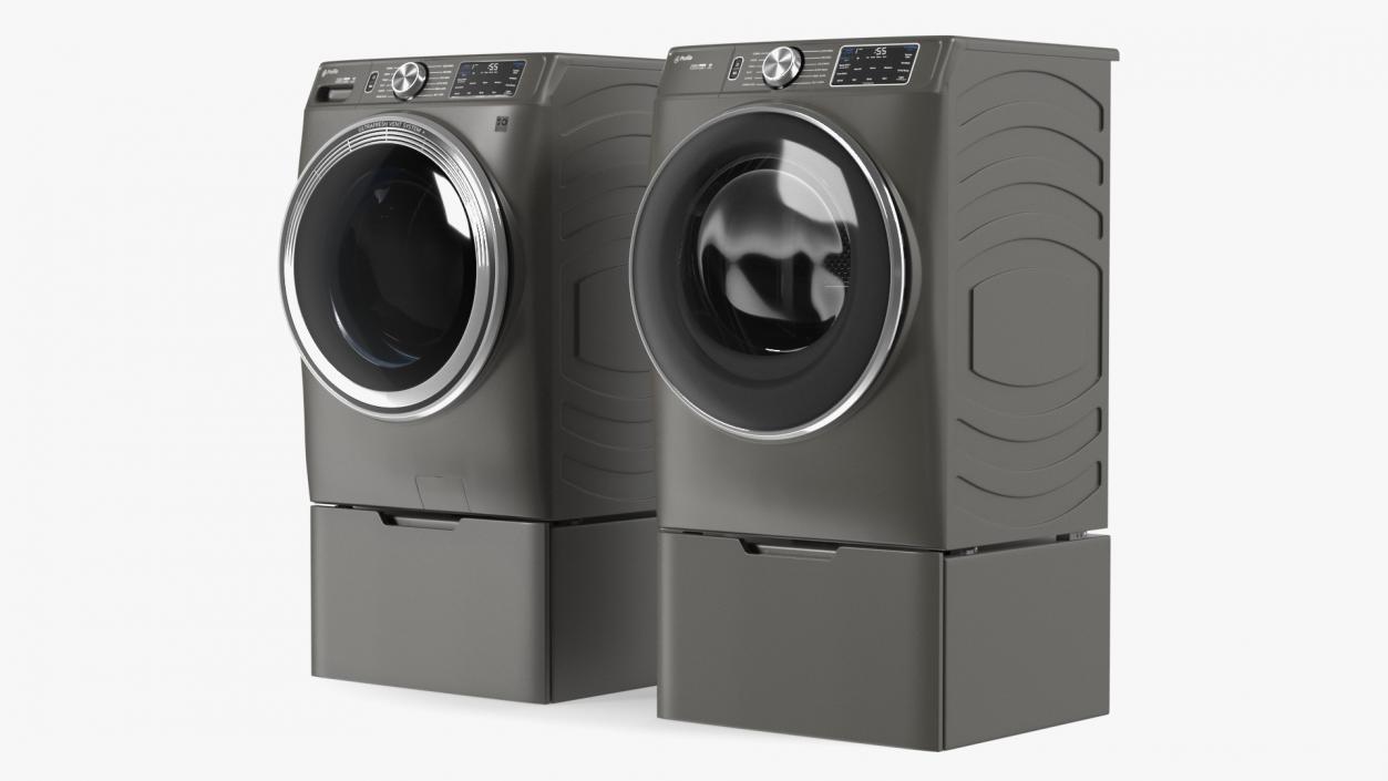 3D Washer and Dryer Set Profile Grey model