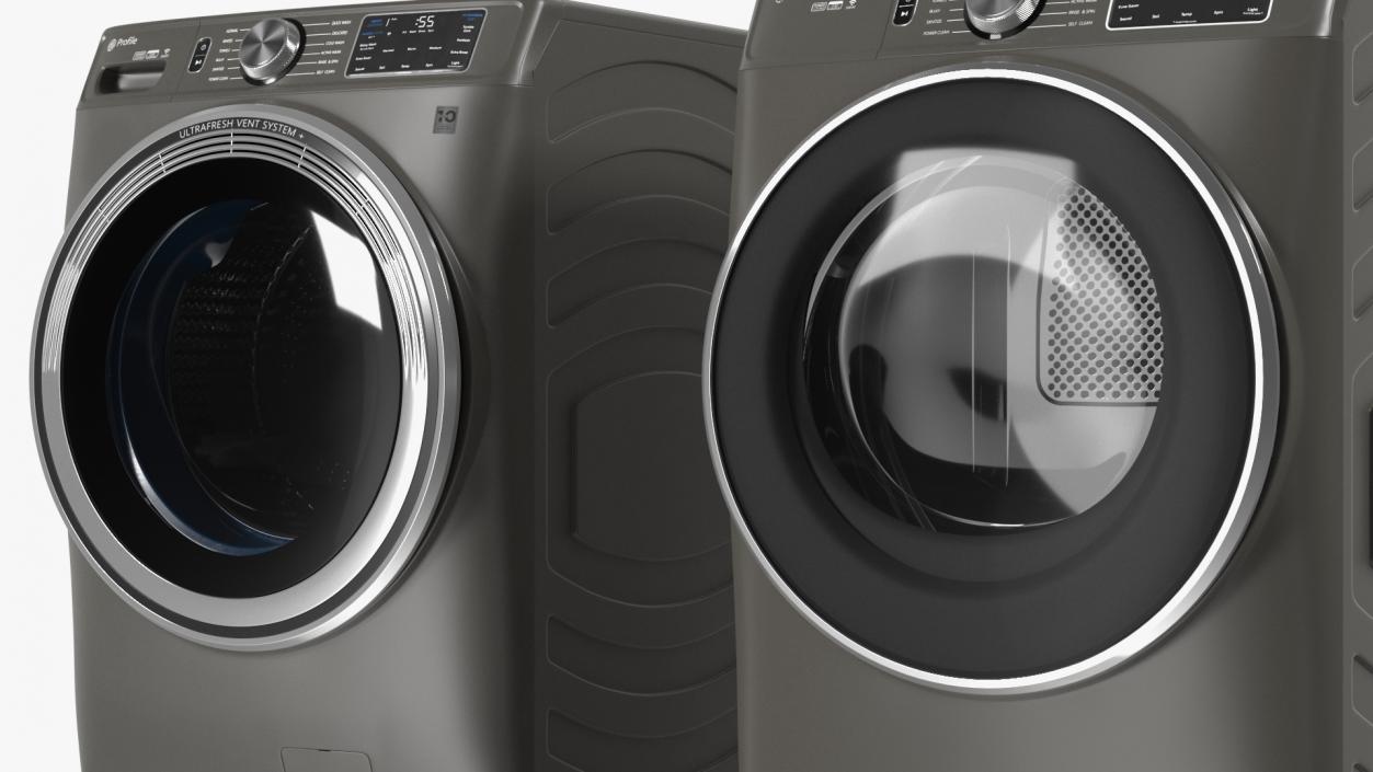 3D Washer and Dryer Set Profile Grey model