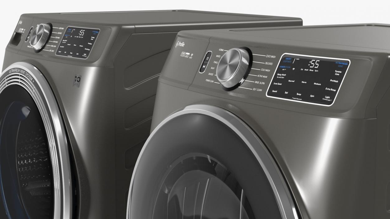 3D Washer and Dryer Set Profile Grey model