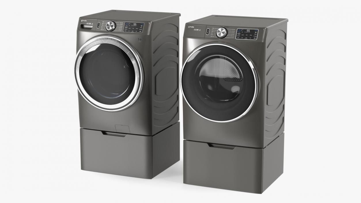 3D Washer and Dryer Set Profile Grey model