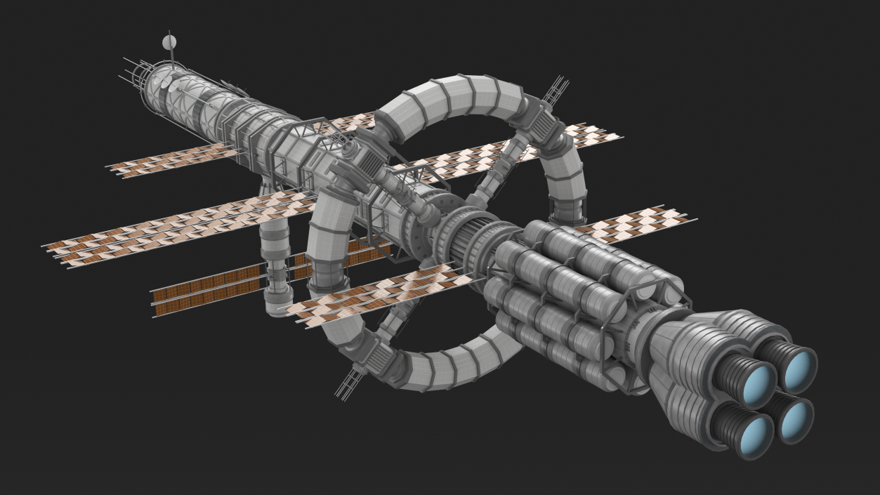 Spaceship Space Station White 3D model