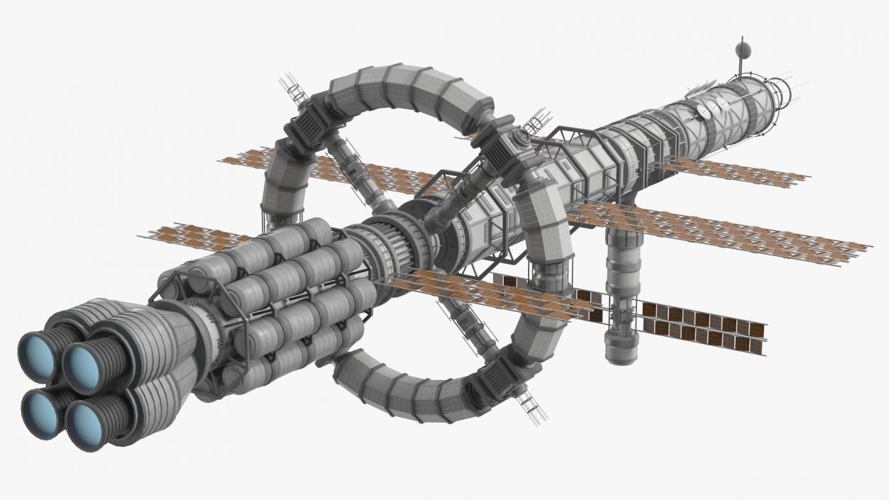 Spaceship Space Station White 3D model