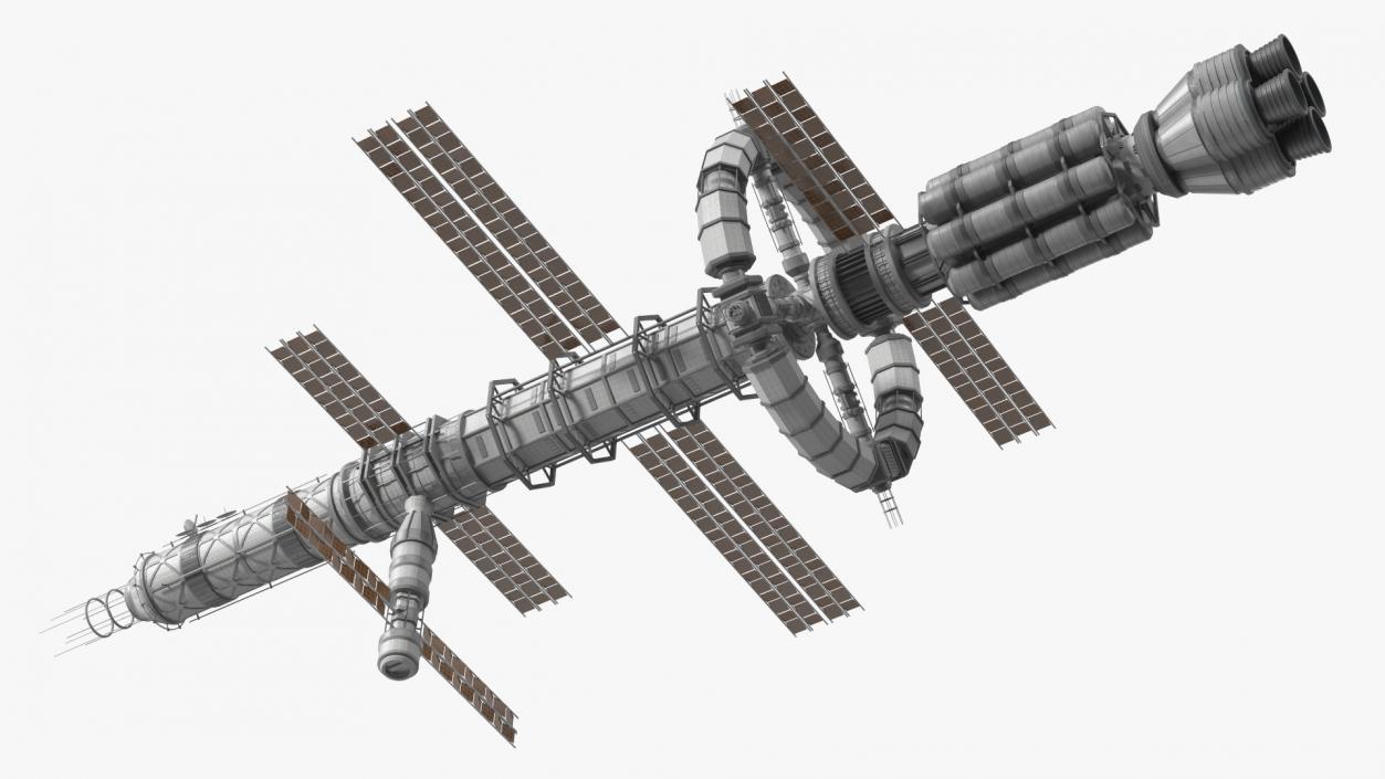 Spaceship Space Station White 3D model