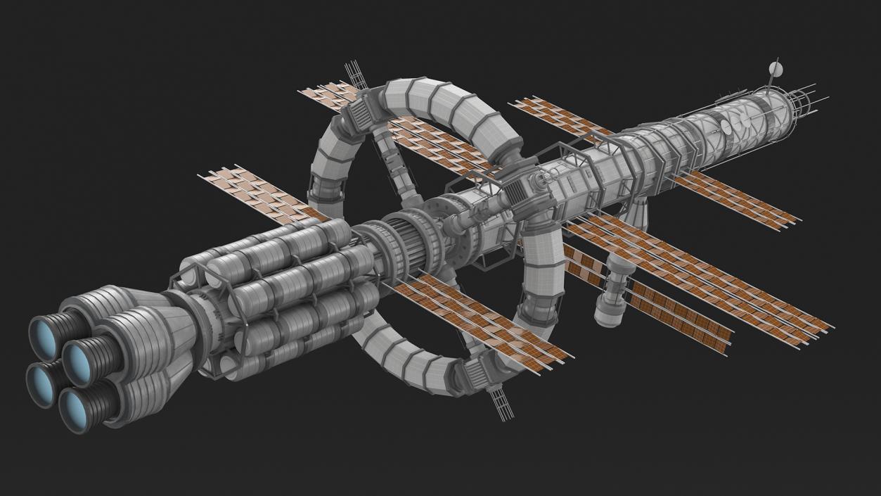 Spaceship Space Station White 3D model