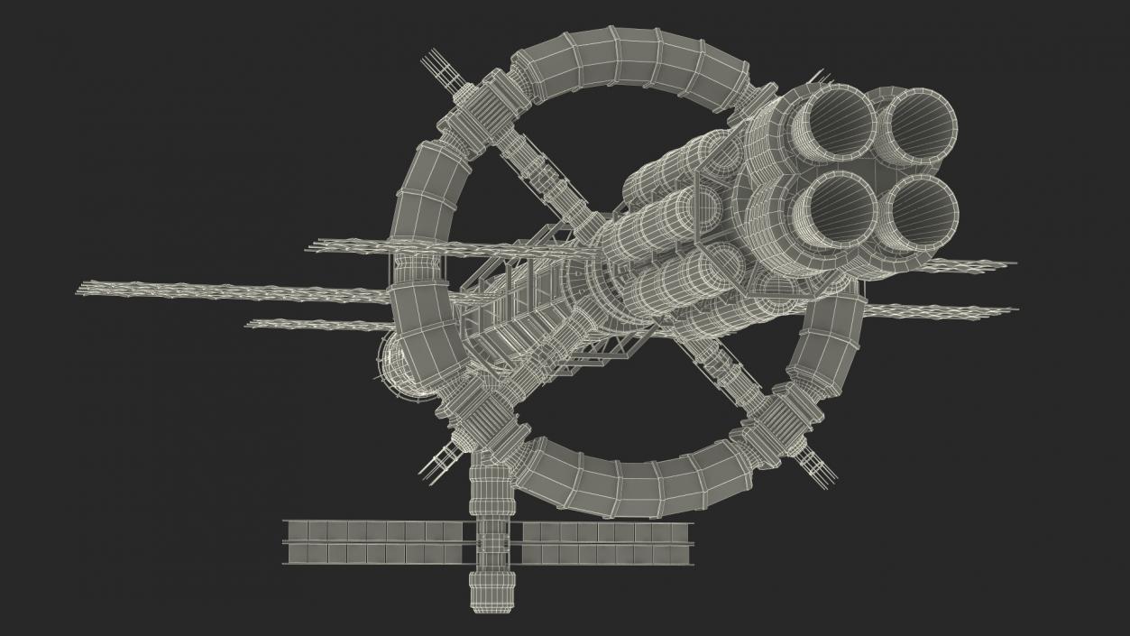 Spaceship Space Station White 3D model