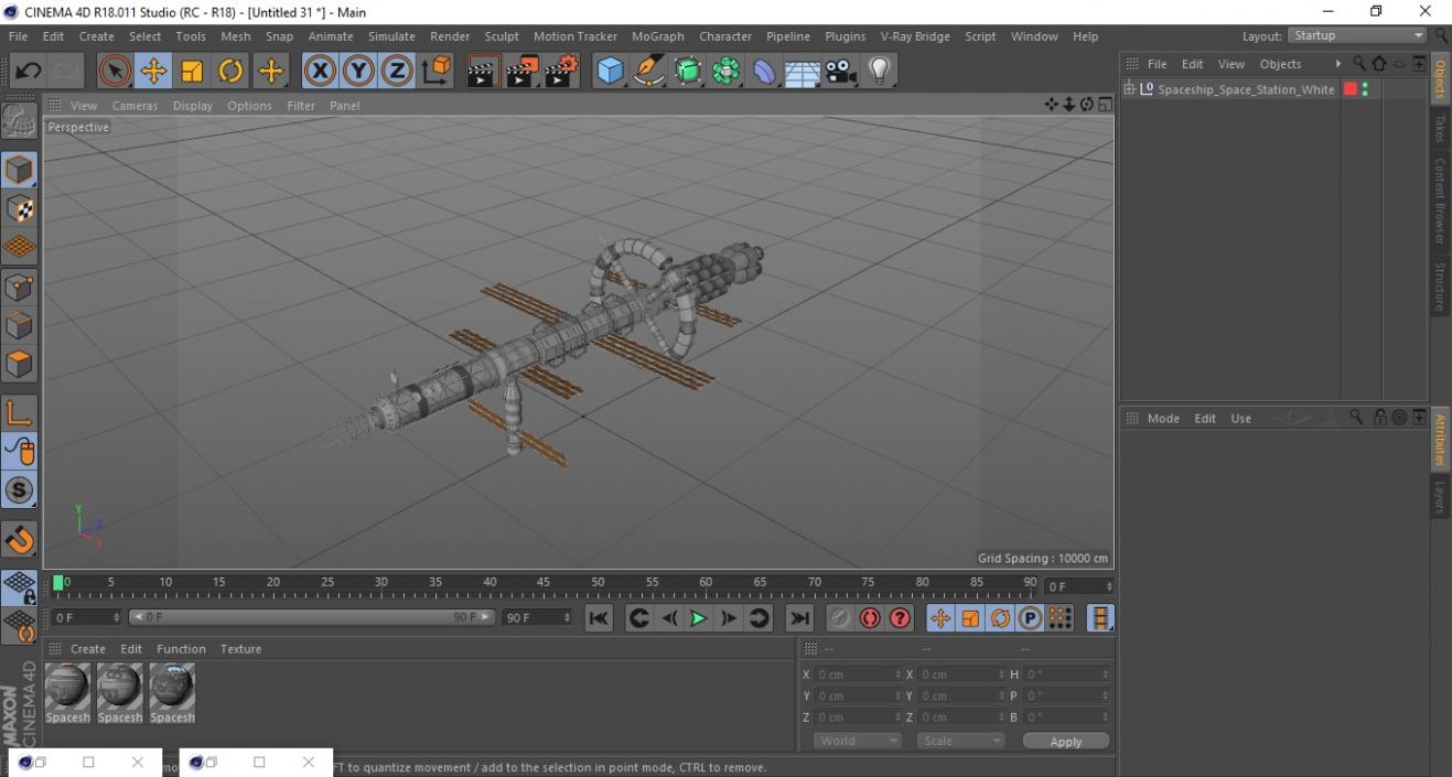 Spaceship Space Station White 3D model