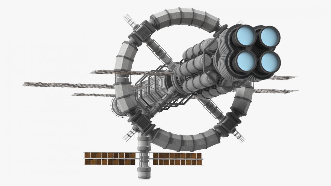 Spaceship Space Station White 3D model