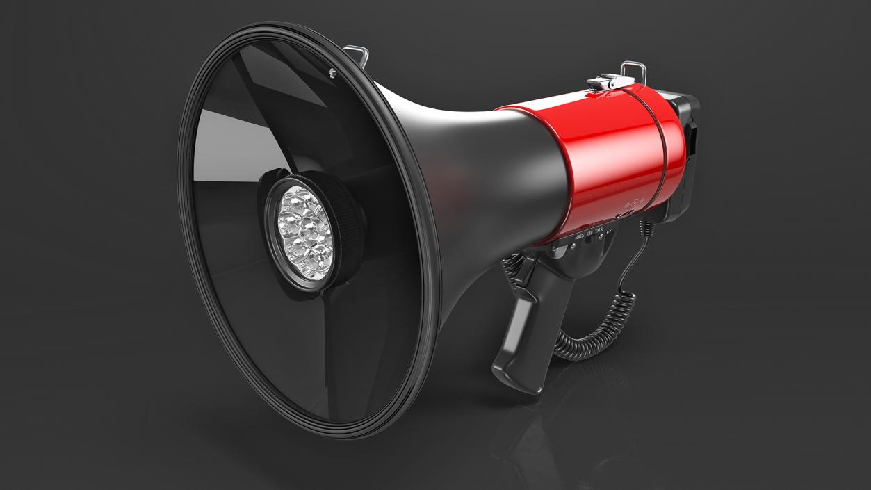 Megaphone Bullhorn Speaker with Siren 3D