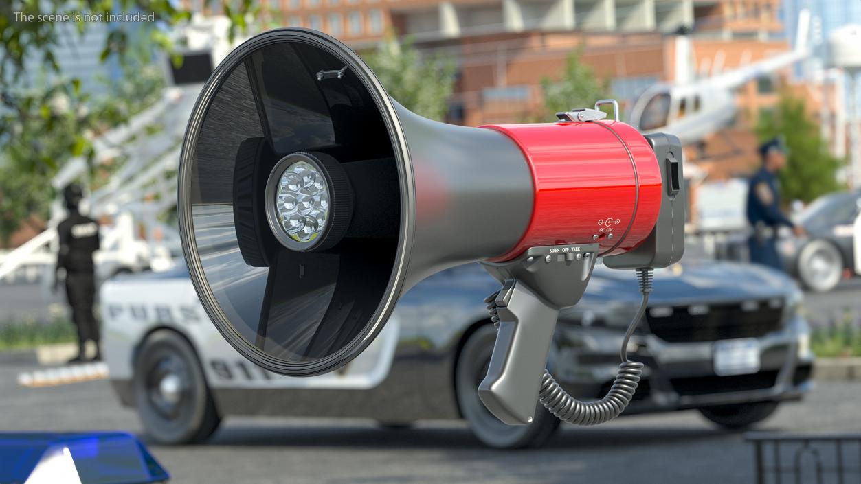 Megaphone Bullhorn Speaker with Siren 3D