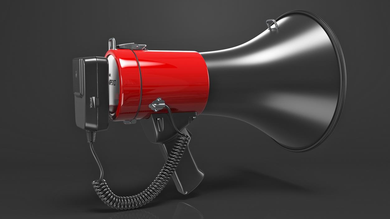 Megaphone Bullhorn Speaker with Siren 3D