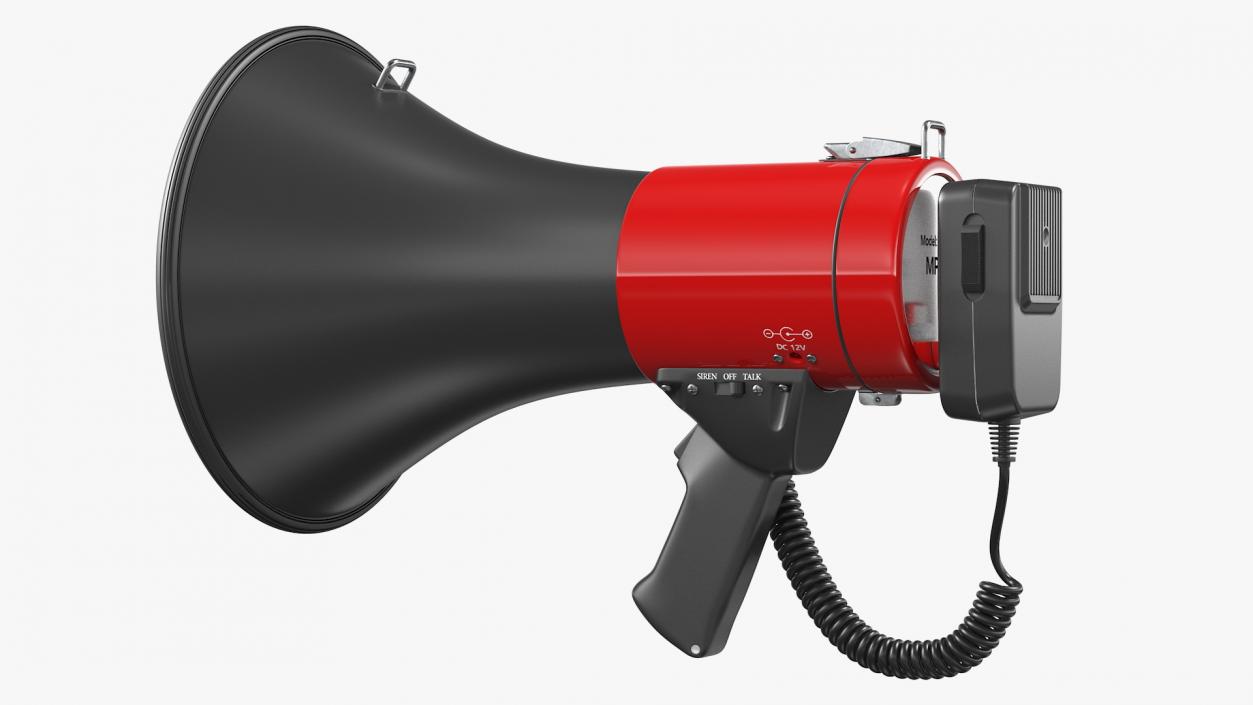 Megaphone Bullhorn Speaker with Siren 3D