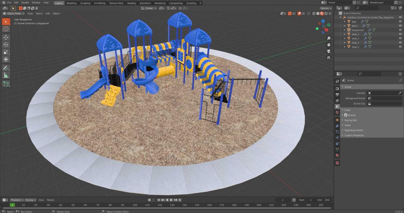 Outdoor Commercial Grade Play Equipment 3D model