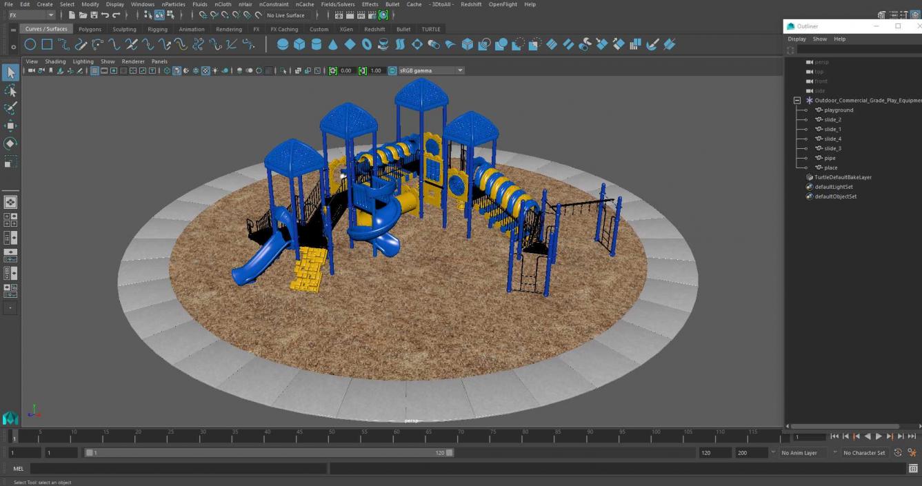 Outdoor Commercial Grade Play Equipment 3D model