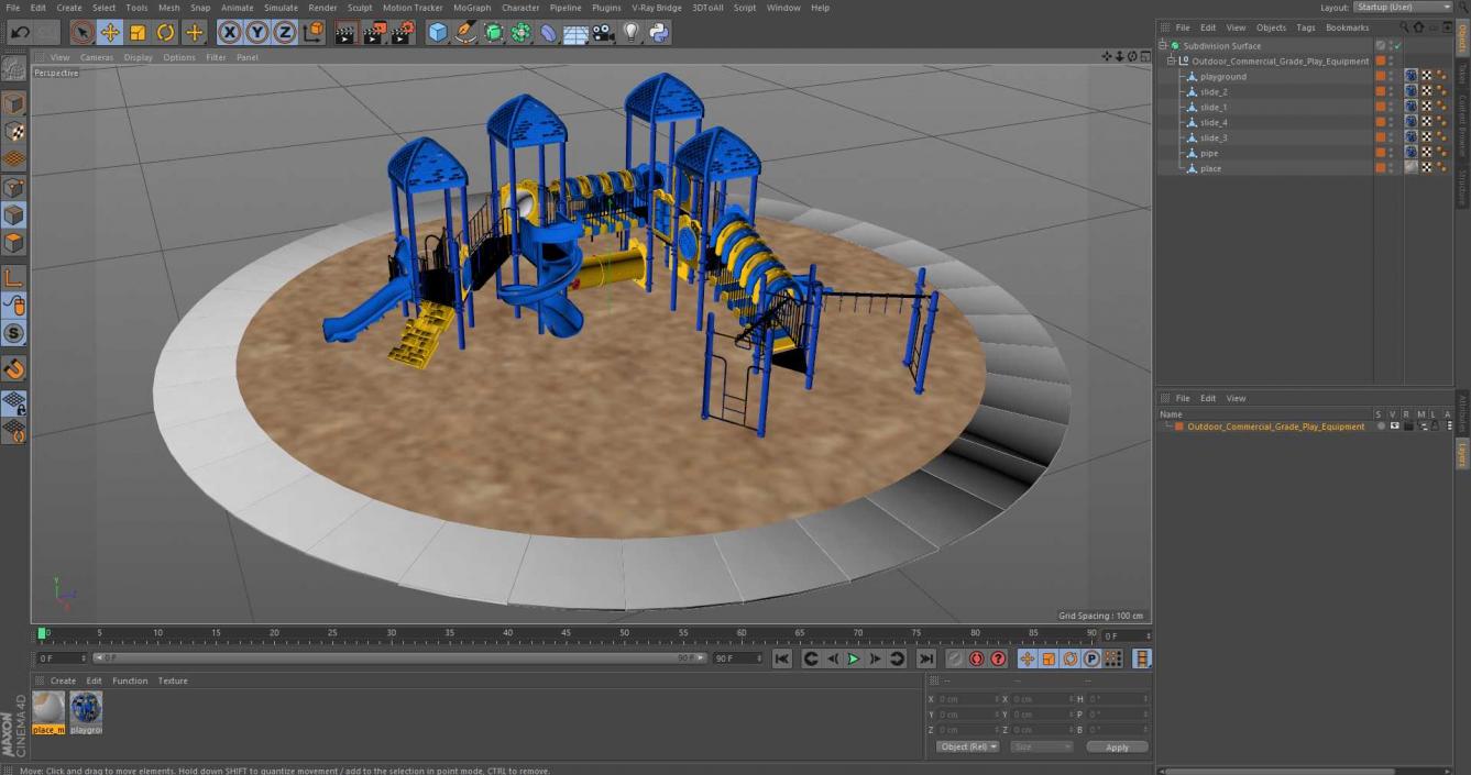 Outdoor Commercial Grade Play Equipment 3D model