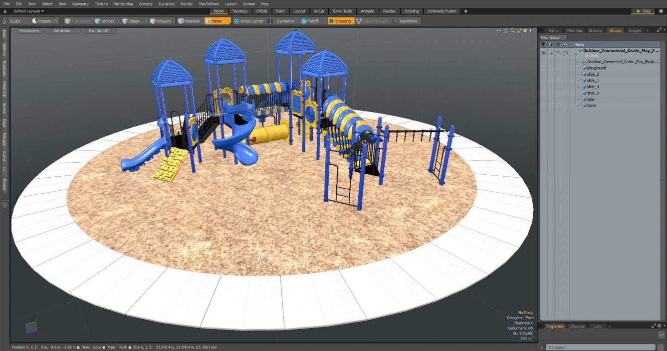 Outdoor Commercial Grade Play Equipment 3D model