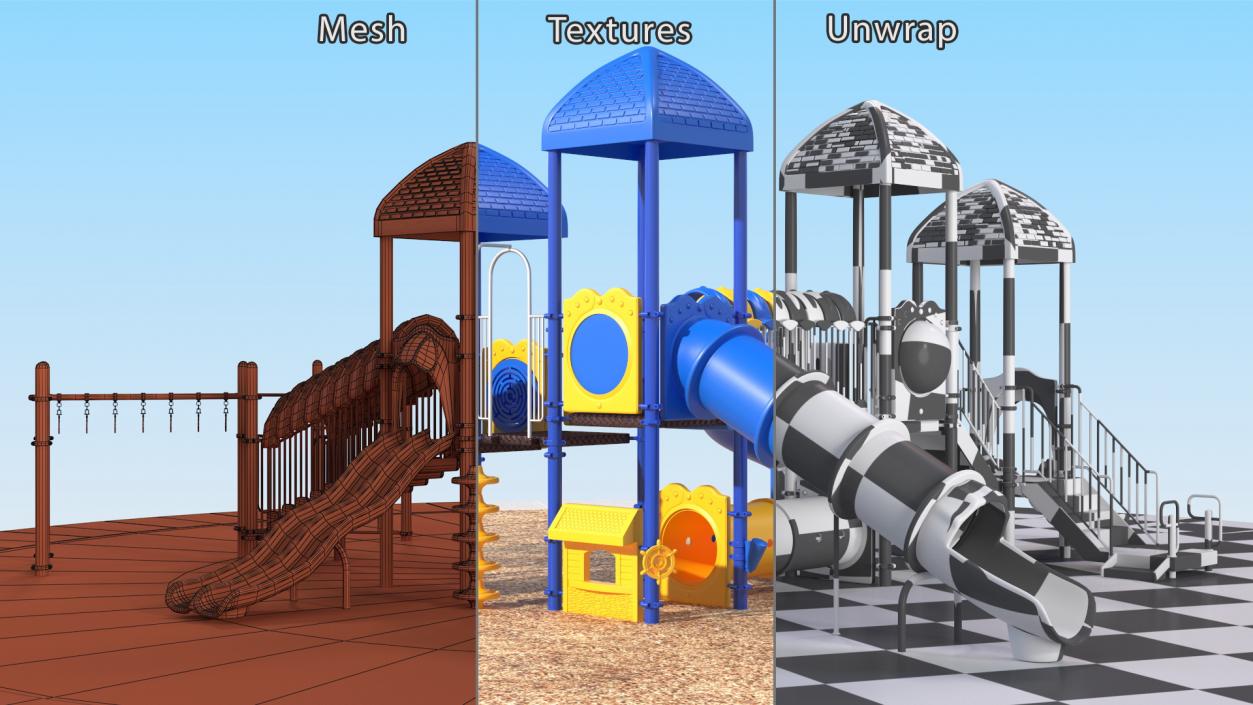 Outdoor Commercial Grade Play Equipment 3D model