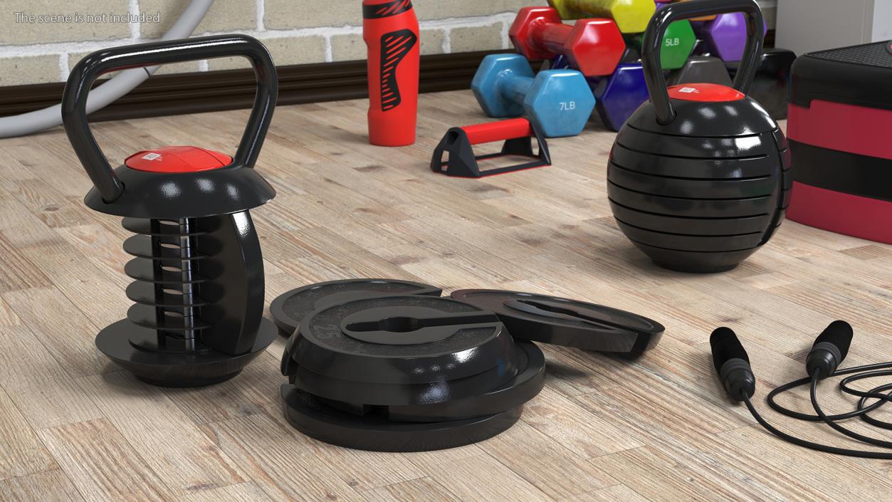 3D Kettlebell with Disks 2 model