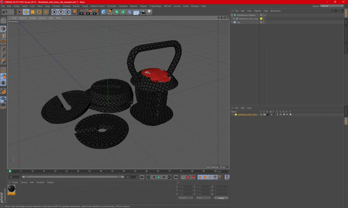 3D Kettlebell with Disks 2 model