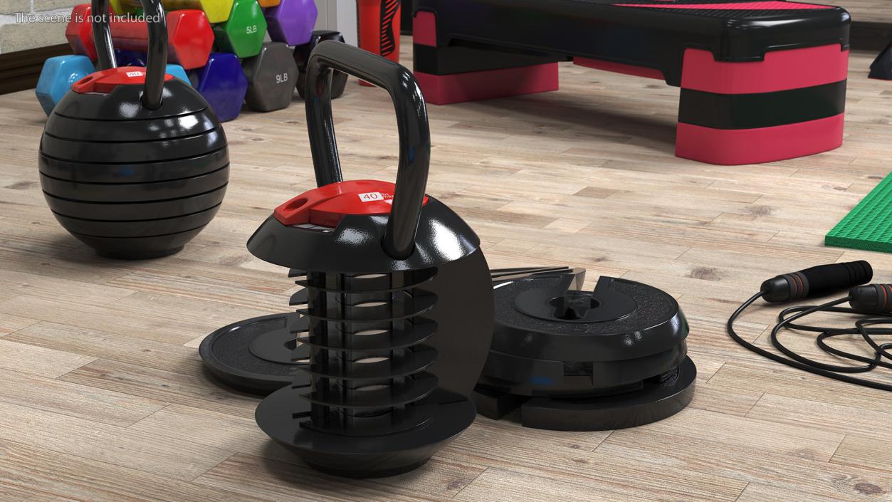 3D Kettlebell with Disks 2 model