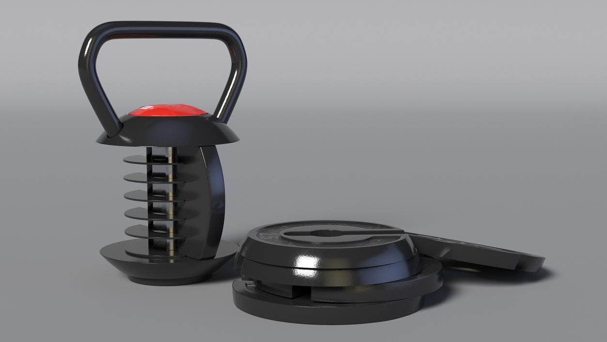 3D Kettlebell with Disks 2 model