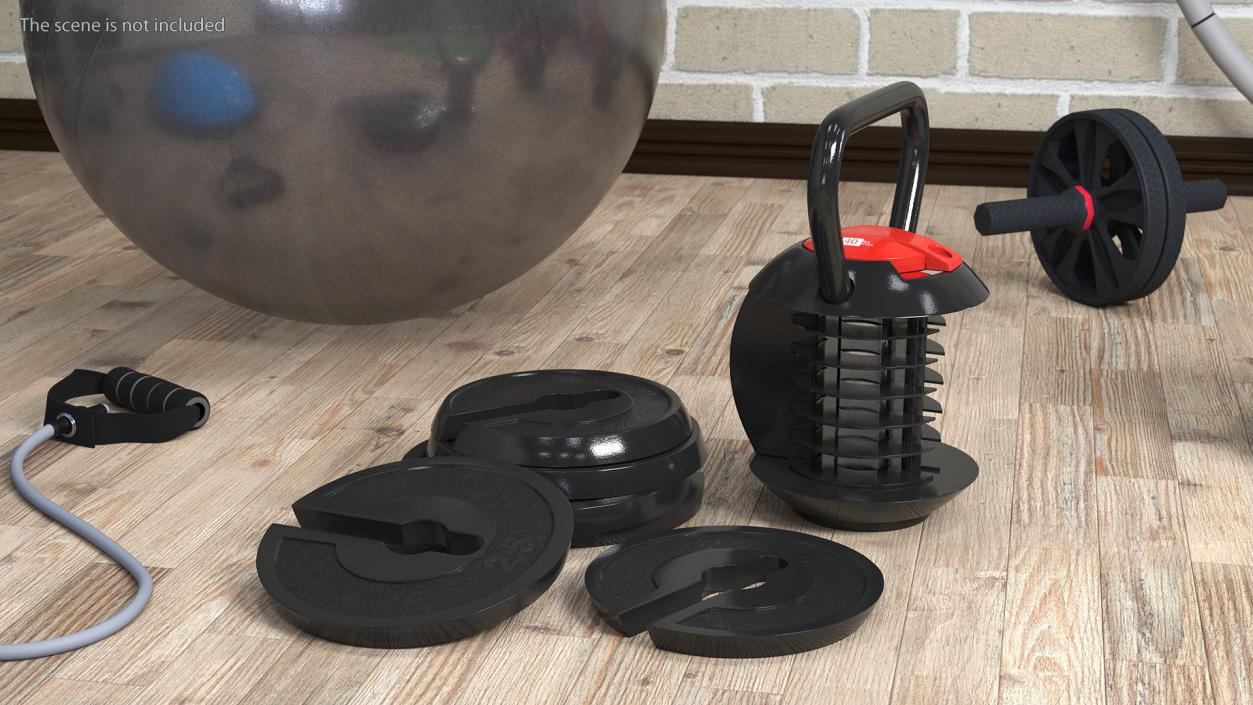 3D Kettlebell with Disks 2 model