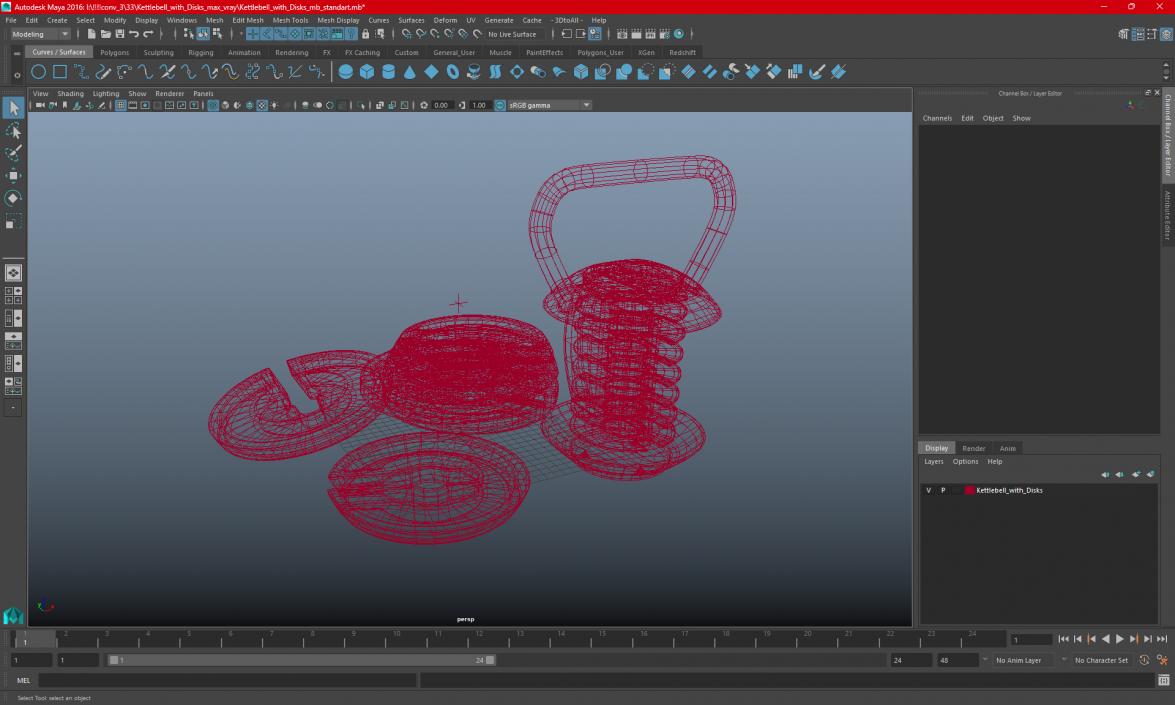 3D Kettlebell with Disks 2 model