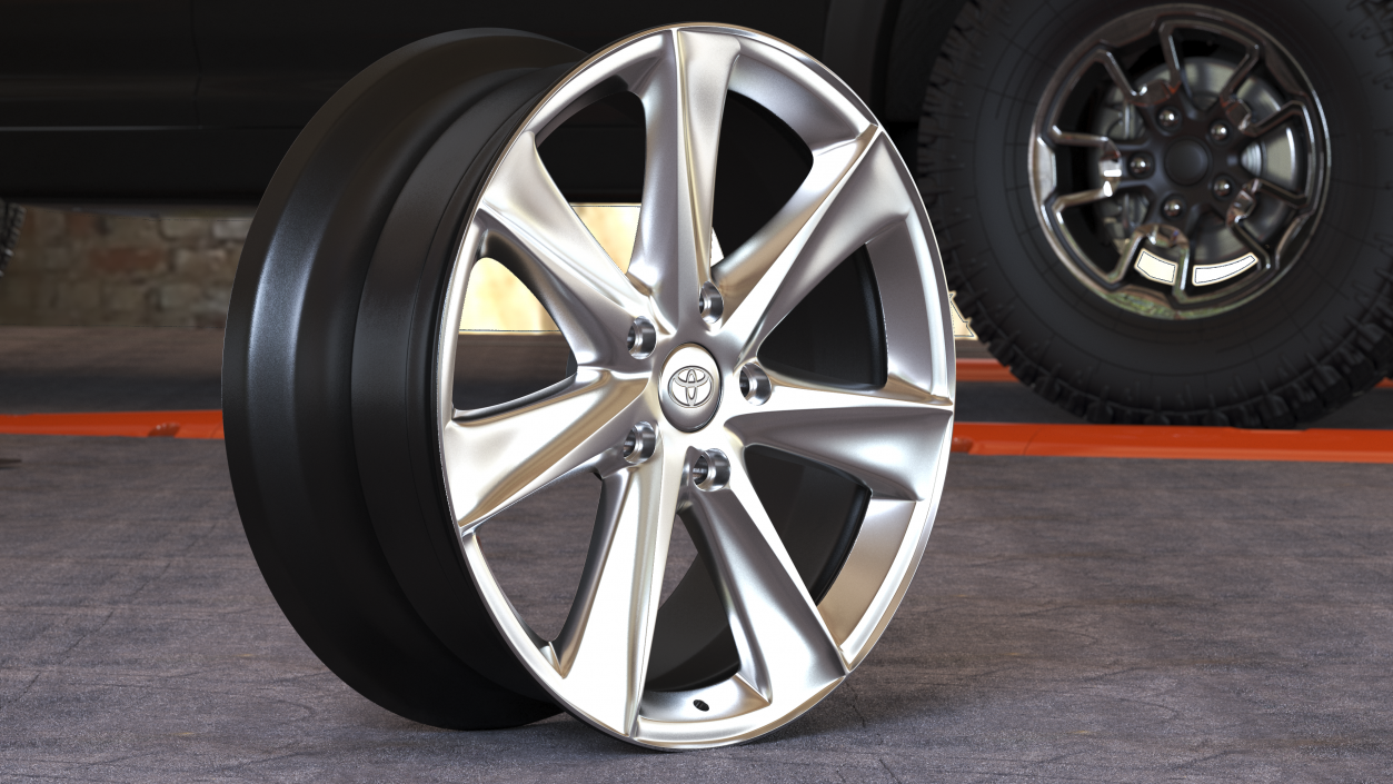 Toyota Silver Car Wheel Rim 3D