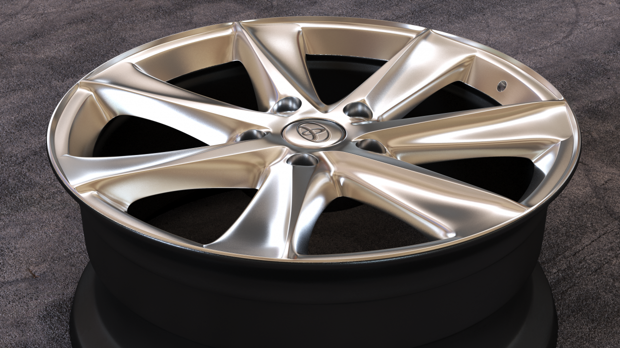 Toyota Silver Car Wheel Rim 3D