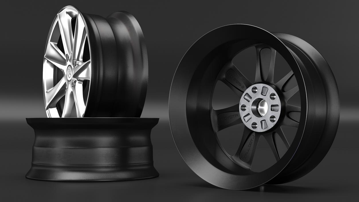 Toyota Silver Car Wheel Rim 3D