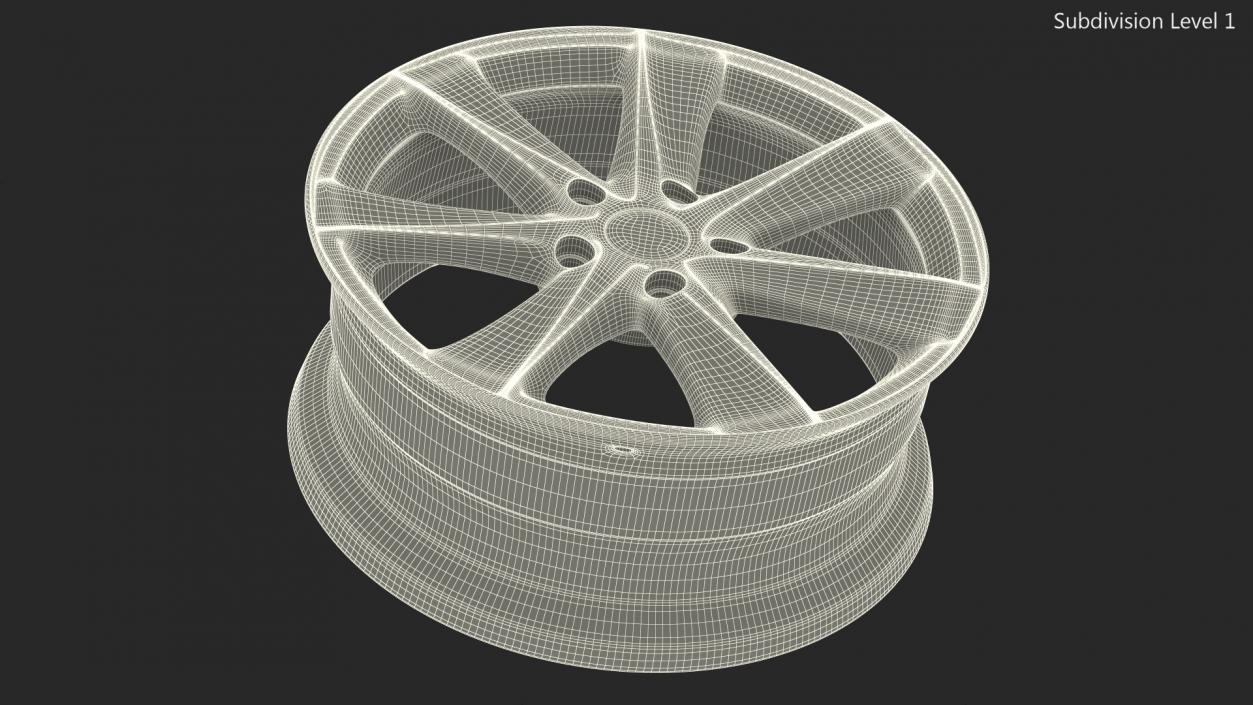 Toyota Silver Car Wheel Rim 3D