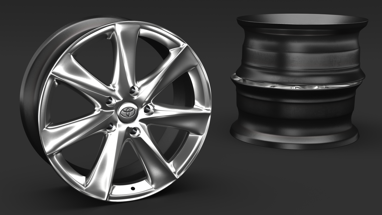 Toyota Silver Car Wheel Rim 3D