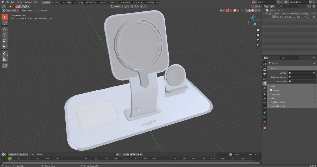 3D Mophie 3-in-1 Stand for MagSafe Charger 2