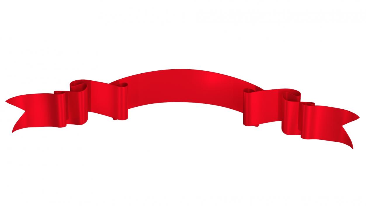 3D Red Label Ribbon Banner model