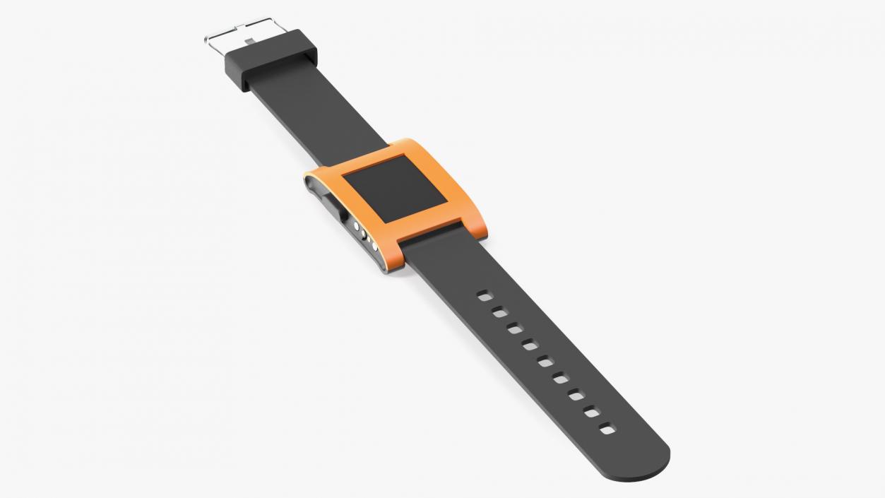 3D Turned Off Pebble Smart Watch with Strap Unbuttoned