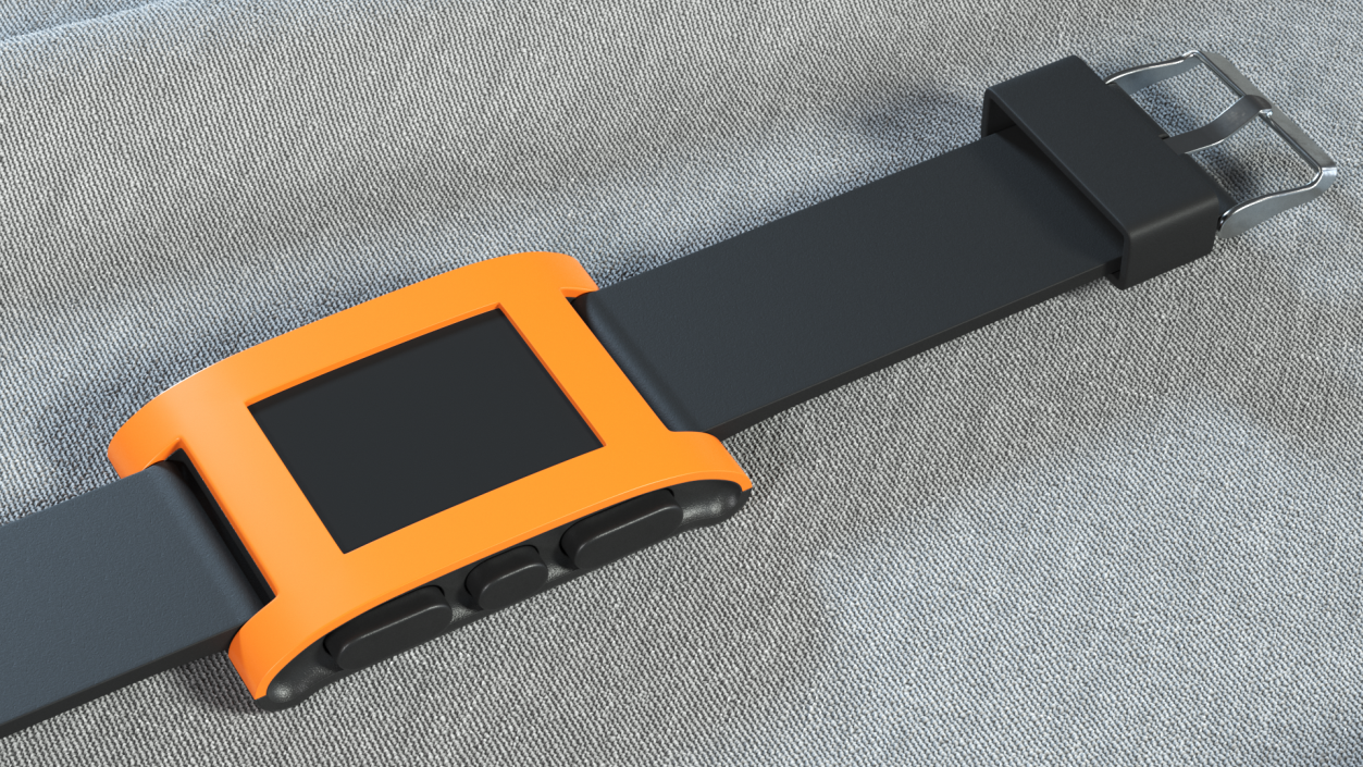 3D Turned Off Pebble Smart Watch with Strap Unbuttoned