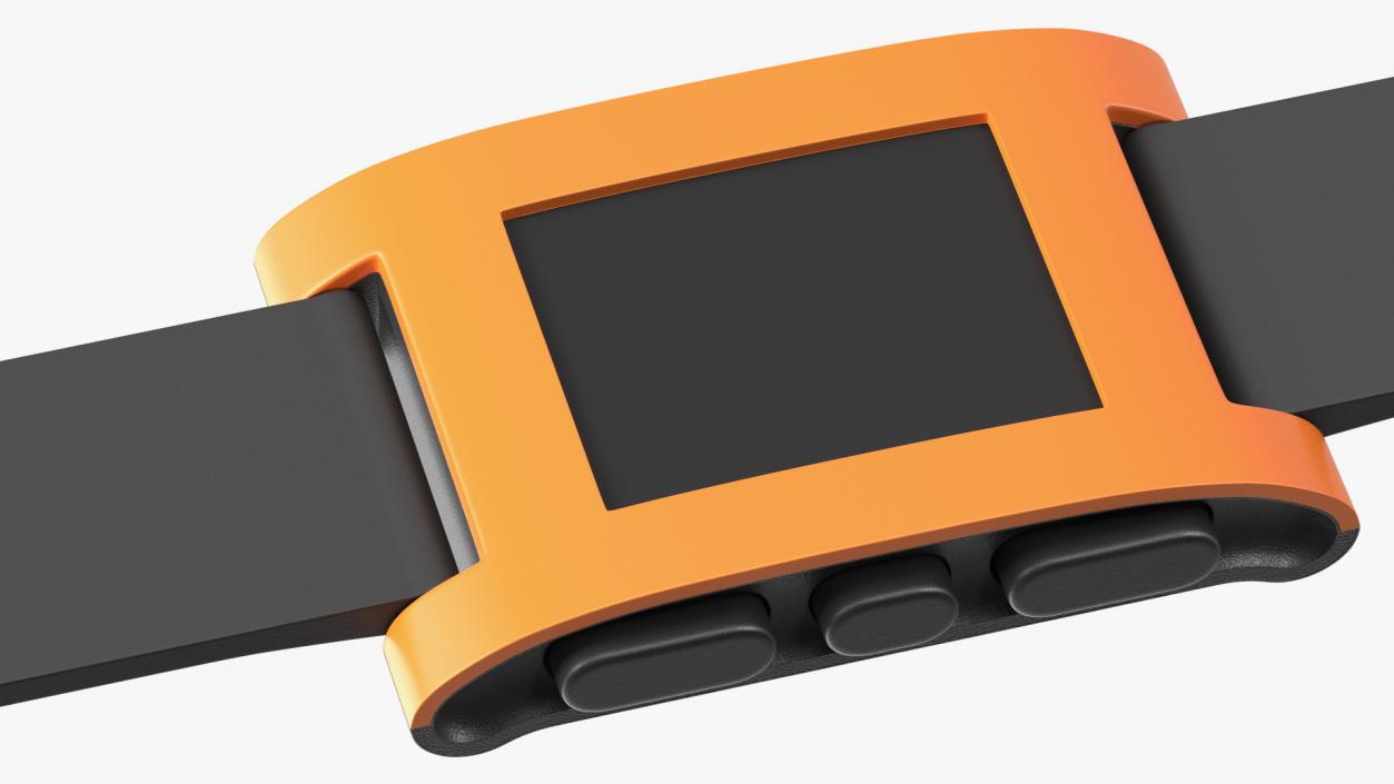 3D Turned Off Pebble Smart Watch with Strap Unbuttoned