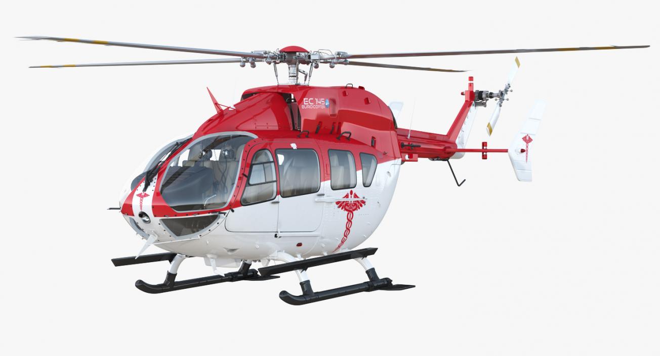 Eurocopter EC145 Medical Helicopter Rigged 3D