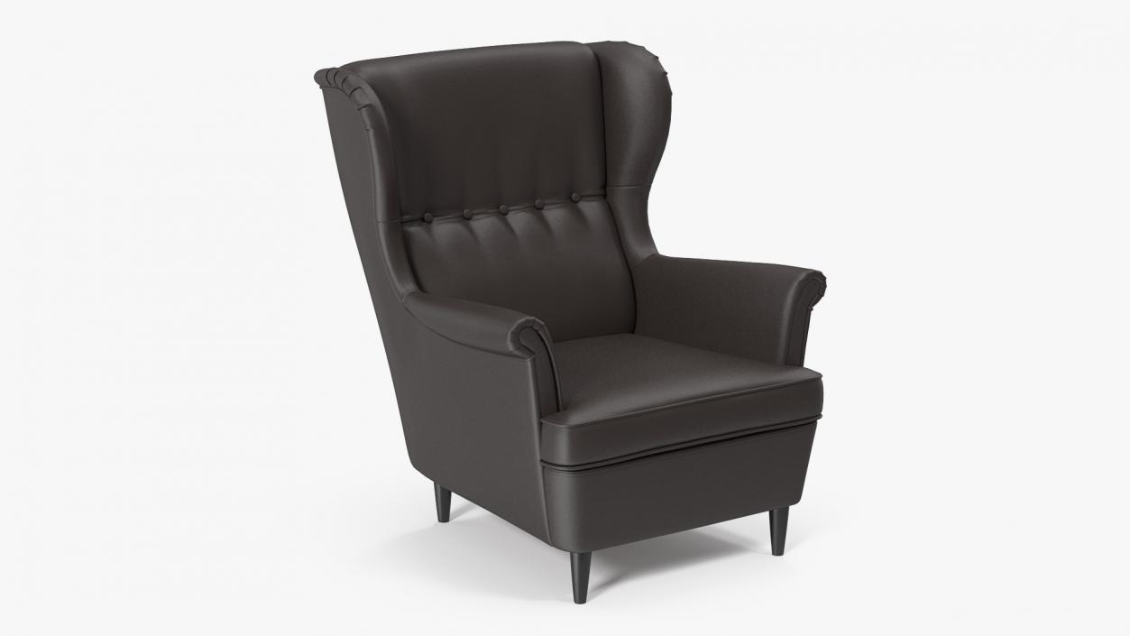 3D Leather Strandmon Wing Chair model