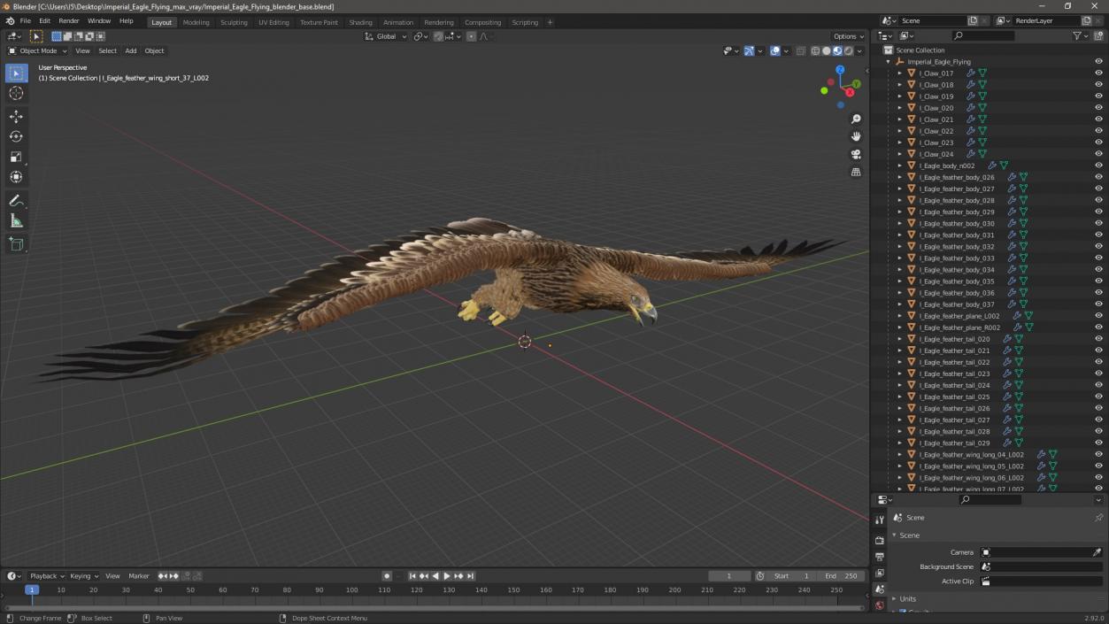 3D Imperial Eagle Flying