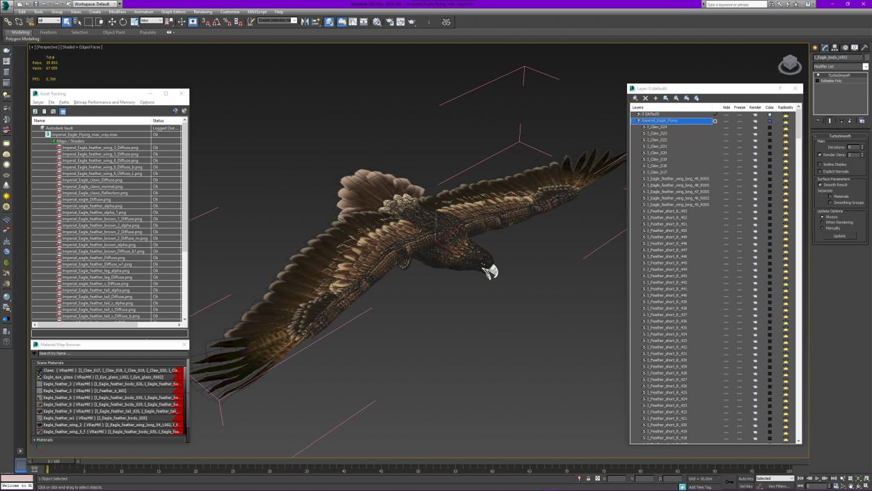 3D Imperial Eagle Flying